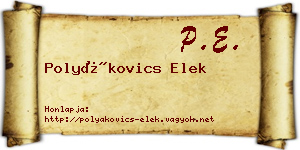 Polyákovics Elek névjegykártya